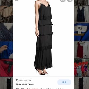 Rebecca Minkoff Piper Maxi Dress! Size 6. Black silk and lace tiered ruffles!